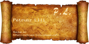 Petrusz Lili névjegykártya