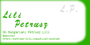 lili petrusz business card
